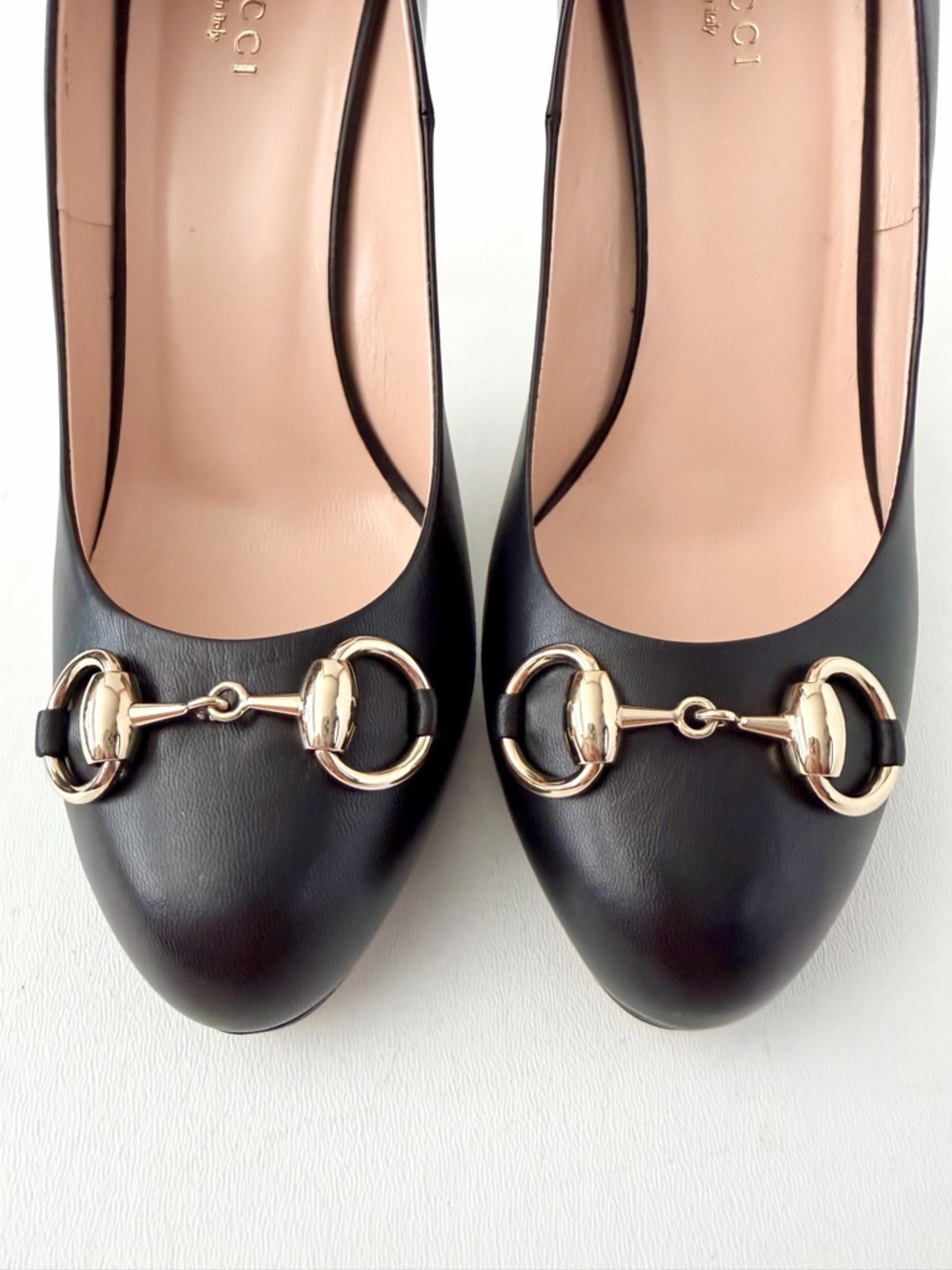 GUCCI | Horsebit Platform Pumps Black Leather High Heels EU 38 - Picture 7 of 15